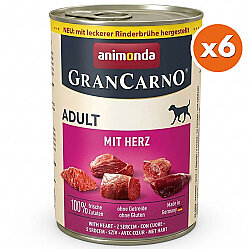 Animonda Gran Carno Beef and Heart Wet Dog Food 400 Gr. - Buy 6 Pay 5 - Animonda
