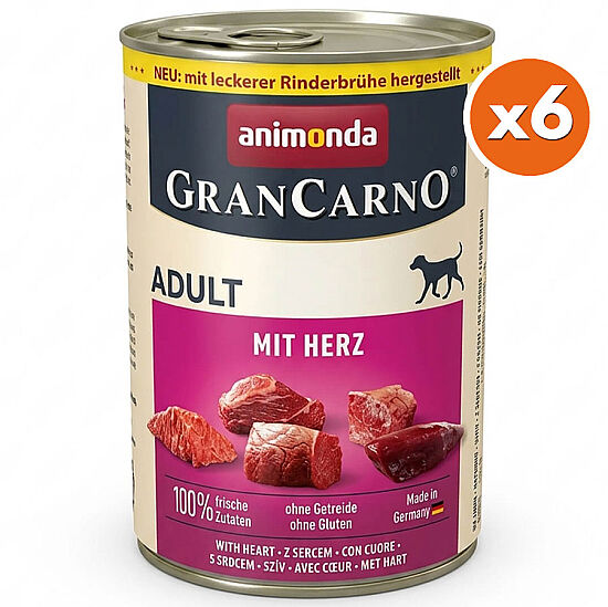 Animonda Gran Carno Beef and Heart Wet Dog Food 400 Gr. - Buy 6 Pay 5 - 1