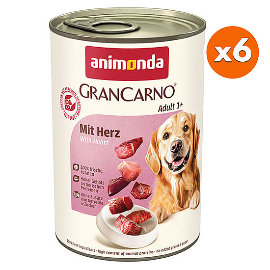 Animonda Gran Carno Beef and Heart Wet Dog Food 400 Gr. - Buy 6 Pay 5 - 1