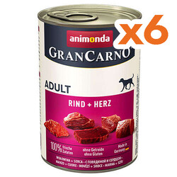 Animonda - Animonda Gran Carno Sığır ve Yürek Köpek Konservesi 400 Gr x 6 Adet
