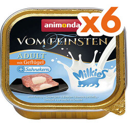 Animonda - Animonda Milkies 83114 Vom Feinsten Kümes Hayvanı Krema Kedi Yaş Maması 100 Gr - 6 Adet x 100 Gr