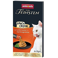 Animonda Feinsten Snack Cream Ciğer Ezmeli ve Sebzeli Kremalı Kedi Ödülü 6 x 15 Gr - Animonda