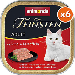 Animonda Vom Feinsten Beef and Potato Wet Cat Food 100 Gr. - Pack of 6 - Animonda