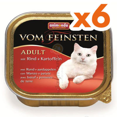 Animonda Vom Feinsten Beef and Potato Wet Cat Food 100 Gr. - Pack of 6