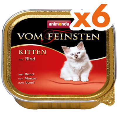 Animonda Vom Feinsten Beef Kitten Wet Cat Food 100 Gr. - Pack of 6