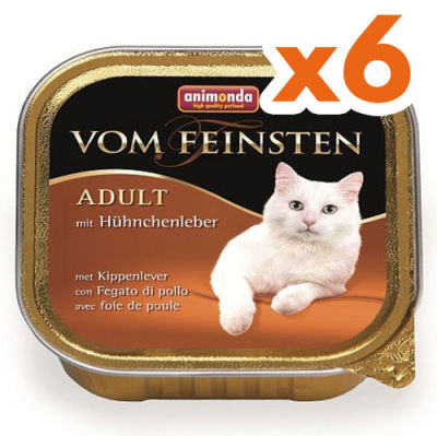 Animonda Vom Feinsten Chicken and Liver Wet Cat Food 100 Gr. - Pack of 6