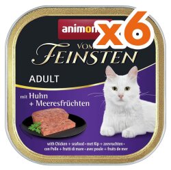 Animonda Vom Feinsten Chicken and Seafood Wet Cat Food 100 Gr. - Pack of 6 - 1