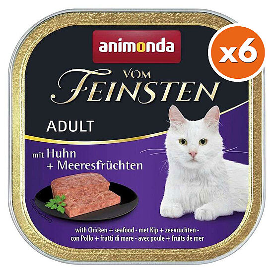Animonda Vom Feinsten Chicken and Seafood Wet Cat Food 100 Gr. - Pack of 6 - 1