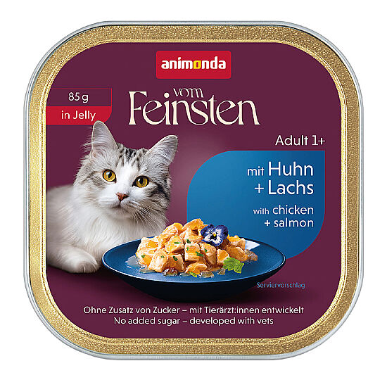 Animonda Vom Feinsten Jöleli Tavuklu ve Somonlu Kedi Maması 85 Gr - 1