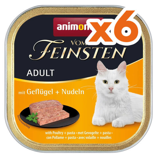 Animonda 83210 Vom Feinsten Kümes Hayvanı ve Erişte Kedi Yaş Maması 100 Gr x 6 Adet - 1