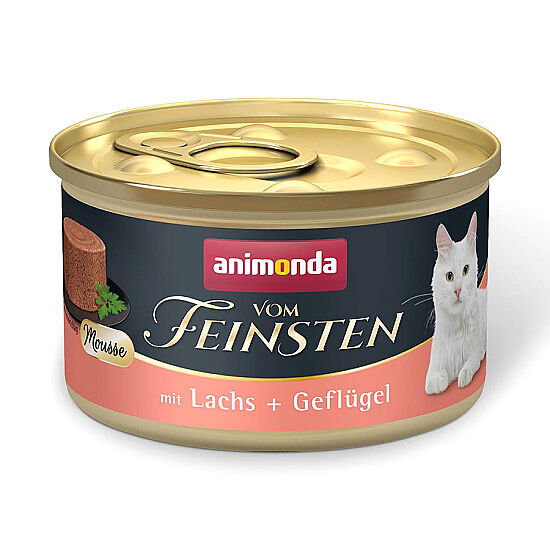 Animonda Vom Feinsten Somonlu ve Kümes Hayvanlı Yetişkin Kedi Konservesi 85 Gr - 1
