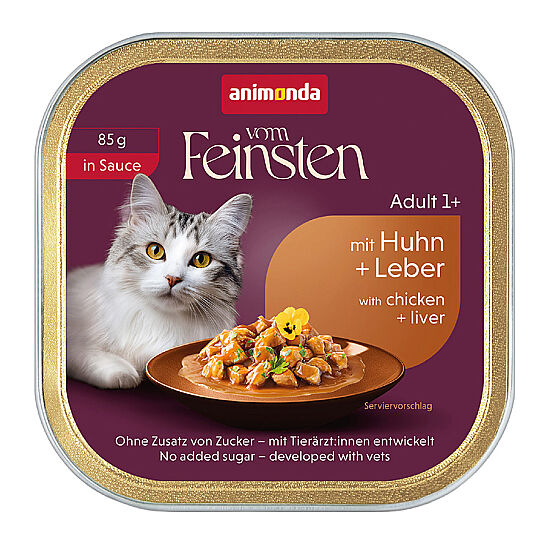 Animonda Vom Feinsten Soslu Tavuklu ve Ciğerli Kedi Maması 85 Gr - 1