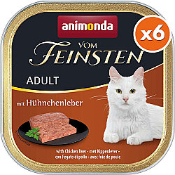 Animonda 83304 Vom Feinsten Tavuklu ve Ciğerli Kedi Yaş Maması 100 Gr x 6 Adet - Animonda
