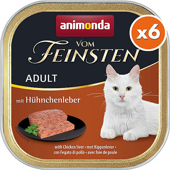 Animonda 83304 Vom Feinsten Tavuklu ve Ciğerli Kedi Yaş Maması 100 Gr x 6 Adet - 1