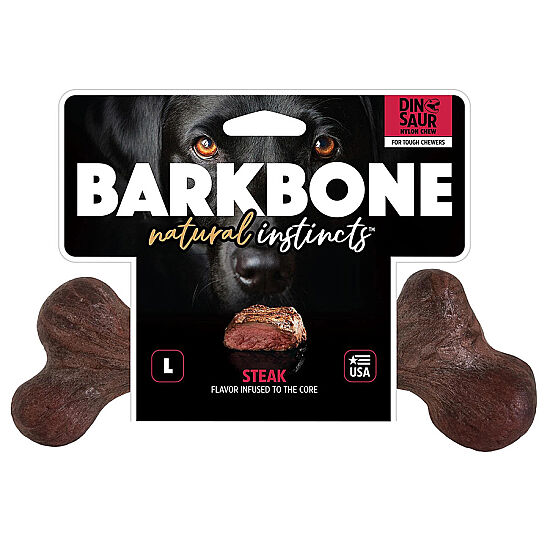 BarkBone Dinosaur Biftek Aromalı Köpek Çiğneme Kemiği (Büyük Boy) - 1