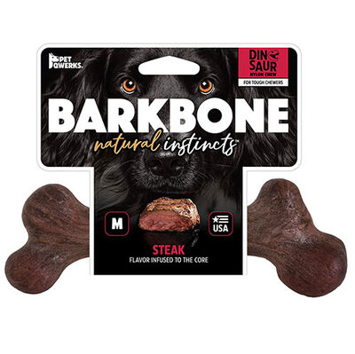 BarkBone Dinosaur Biftek Aromalı Köpek Çiğneme Kemiği (Orta Boy)