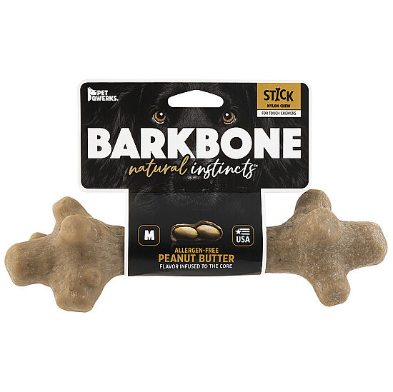 BarkBone Natural Fıstık Ezmesi Aromalı Köpek Çiğneme Kemiği (Orta Boy) - 1