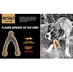 BarkBone Wishbone Lades Kemiği Fıstık Ezmesi Aromalı Köpek Çiğneme Kemiği (Büyük Boy) - 7