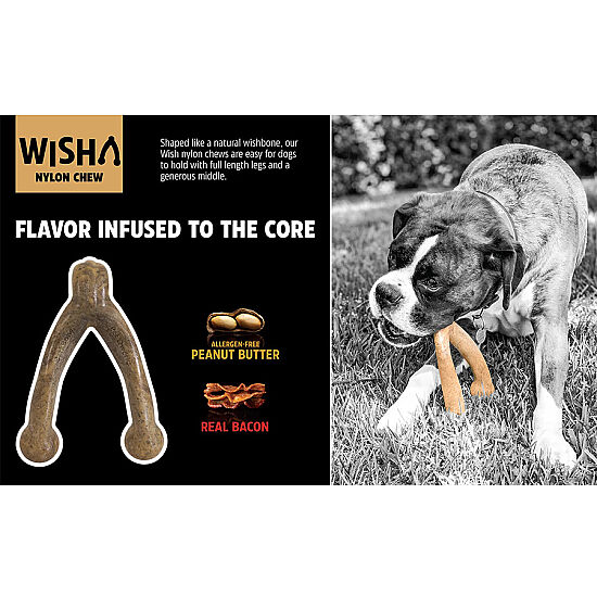 BarkBone Wishbone Lades Kemiği Fıstık Ezmesi Aromalı Köpek Çiğneme Kemiği (Büyük Boy) - 7