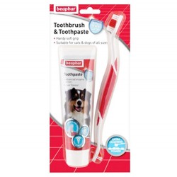 Beaphar - Beaphar 015303 Toothbrush Köpek Diş Fırçası ve Diş Macunu Seti