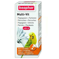 Beaphar - Beaphar 016104 Multi - Vit Papağan ve Muhabbet Kuşlar İçin Vitamini 20 ML