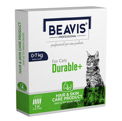 Beavis Durable Kedi Damlatma Çözeltisi Deri ve Tüy Bakımı Ense Damlası 0-7 Kg - 5li Paket - 1