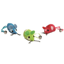 Beeztees 430333 Peluş Renkli Fare Kedi Oyuncağı (3'lü Paket) - Beeztees