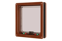 Beeztees CatMate Kedi Kapısı, Büyük, Çift Yönlü, 4 fonksiyonlu, Kahverengi, 23,5x25,2cm - Beeztees