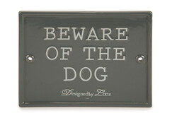 Beeztees - Beeztees DBL Dikkat Köpek Var Uyarı Tabelası, Seramik, Gri, 20x16cm