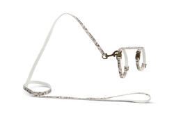 Beeztees DBL Kedi Göğüs Tasması ve Gezdirme Kayışı, 130cm, Bej, 27-45cm - Beeztees