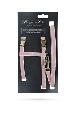 Beeztees DBL Kedi Göğüs Tasması ve Gezdirme Kayışı, 130cm, Pudra Pembe, 27-45cm
