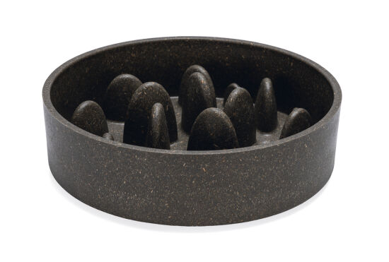 Beeztees DBL Köpek Yavaş Besleme Mama Kabı, Bambu, Antrasit, 21cm, 1430ml - 1