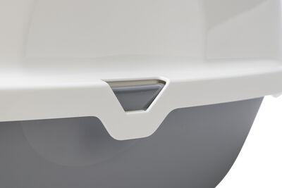 Beeztees Kapalı Büyük Kedi Tuvaleti, Koku Filtreli, Gri Beyaz, 75,5x56x55,5cm