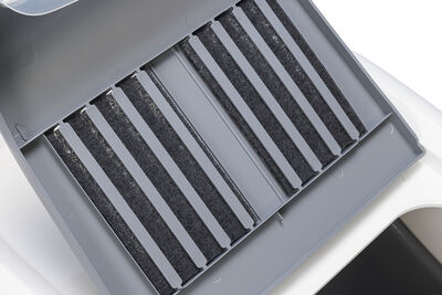 Beeztees Kapalı Büyük Kedi Tuvaleti, Koku Filtreli, Gri Beyaz, 75,5x56x55,5cm