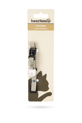 Beeztees Kedi Boyun Tasması, Zilli, Açık Gri, 20-30cm - 2