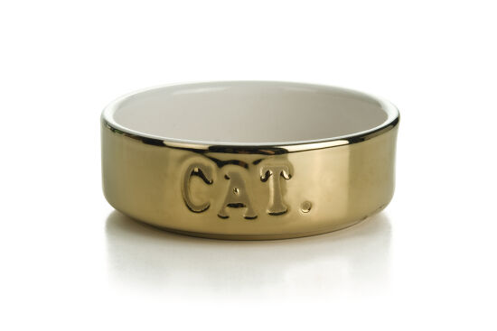 Beeztees Kedi Mama Su Kabı, Seramik, Altın Sarı, 11,5cm, 300ml - 2