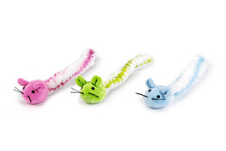 Beeztees Kedi Oyuncağı, Fare, Peluş ve Peluş Kuyruklu, Çeşitli Renklerde, 29x6x4cm - Beeztees