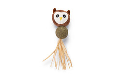 Beeztees - Beeztees Kedi Oyuncağı, Peluş Baykuş ve Kediotu Topu, 16cm