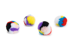 Beeztees - Beeztees Kedi Oyuncağı, Peluş Top, Kediotlu 4 Adet, 4cm