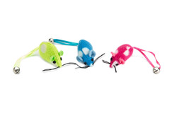 Beeztees Kedi Oyuncağı, Peluş Zilli Fare, 3 Adet, Çeşitli Renklerde, 5cm - Beeztees