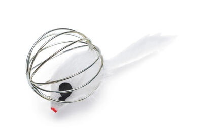 Beeztees Kedi Oyuncağı, Tel Top İçerisinde Pleuş Fare, Çeşitli Renklerde, 5,5cm