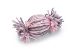 Beeztees - Beeztees Kedi Oyuncağı, Top, Yün, Pembe ve Gri, 10x5x5cm