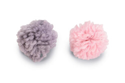 Beeztees - Beeztees Kedi Oyuncağı, Top, Yün, Pembe ve Gri, 2 Adet, 4cm