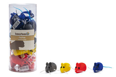 Beeztees Kedi Oyuncağı, Velur Fare, Çeşitli Renklerde, 12,5x3x2,6cm