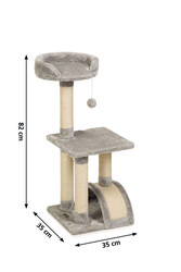 Beeztees Kedi Tırmalama, Gri, 35x35x82cm - Thumbnail