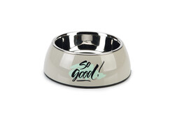 Beeztees Köpek Mama Su Kabı, Paslanmaz Çelik, Gri, 14cm, 160ml - Beeztees