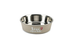 Beeztees - Beeztees Köpek Mama Su Kabı, Paslanmaz Çelik, Gri, 17cm, 750ml