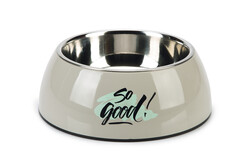 Beeztees Köpek Mama Su Kabı, Paslanmaz Çelik, Gri, 22cm, 700ml - Beeztees