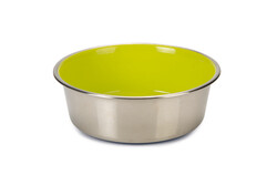 Beeztees - Beeztees Köpek Mama Su Kabı, Paslanmaz Çelik, İçi Sarı, 16cm, 940ml