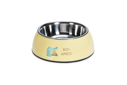 Beeztees - Beeztees Köpek Mama Su Kabı, Paslanmaz Çelik, Sarı, 18cm, 350ml